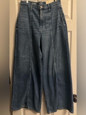 a.n.a Highest Rise Super Wide Leg Jeans - Blue Denim
